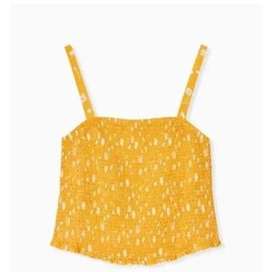 Torrid Crop Cami Yellow Floral - Plus Size 00